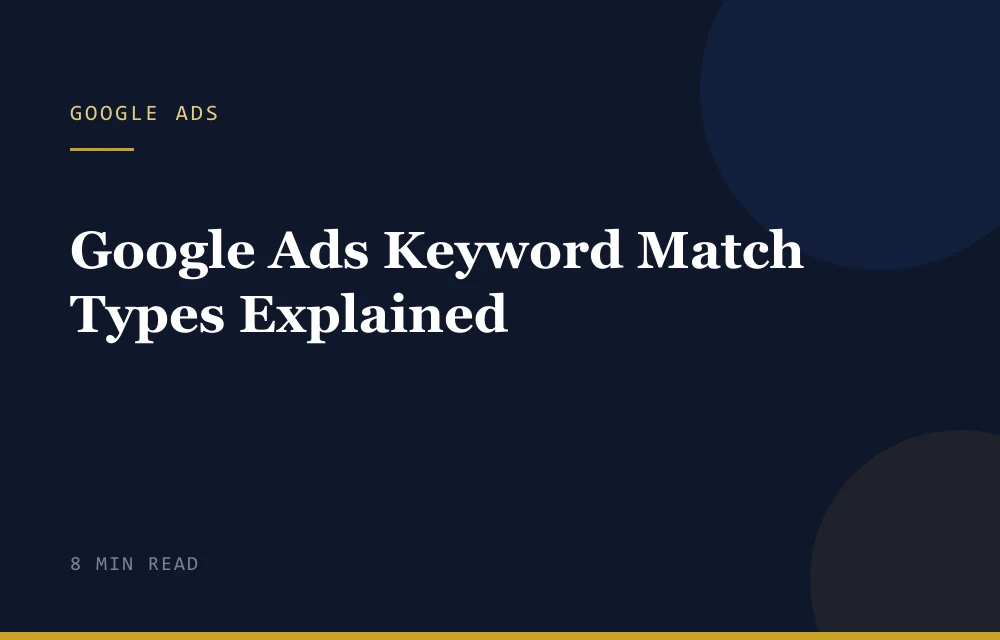Google Ads Keyword Match Types Explained — Fortsrex Digital guide